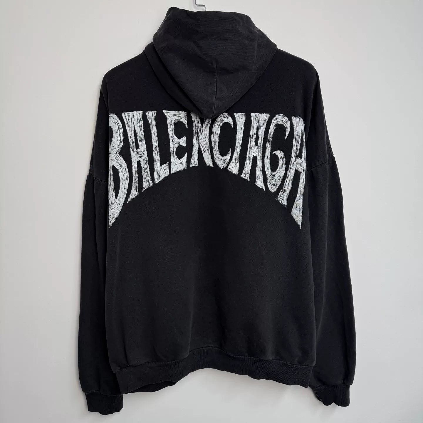 Balenciaga Paris Hooded Long Sleeve Hoodie - Devines