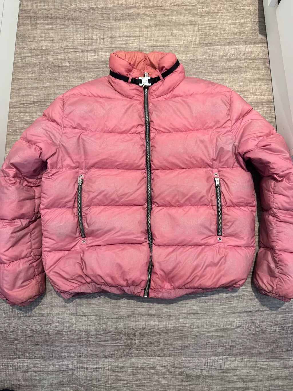 1017 Alyx 9sm FW18 Og pink Nylon Glitter Puffer Jacket