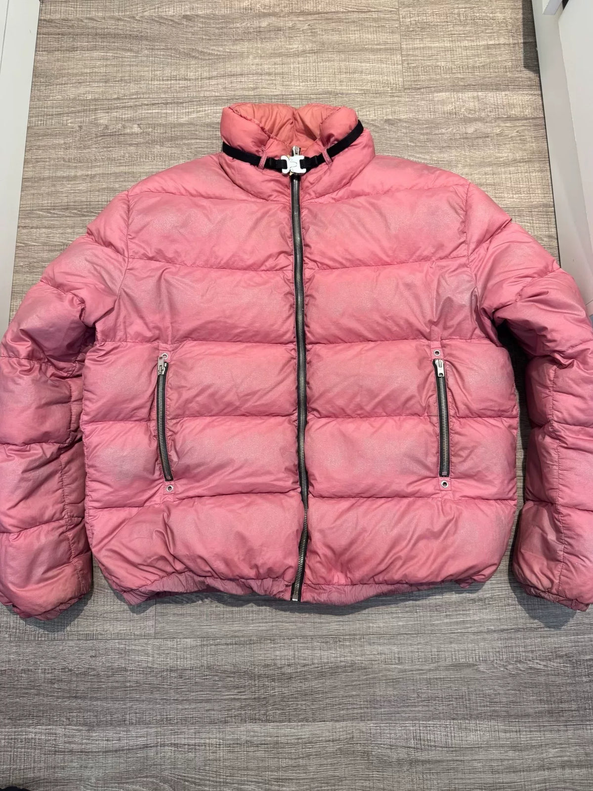 1017 Alyx 9sm FW18 Og pink Nylon Glitter Puffer Jacket