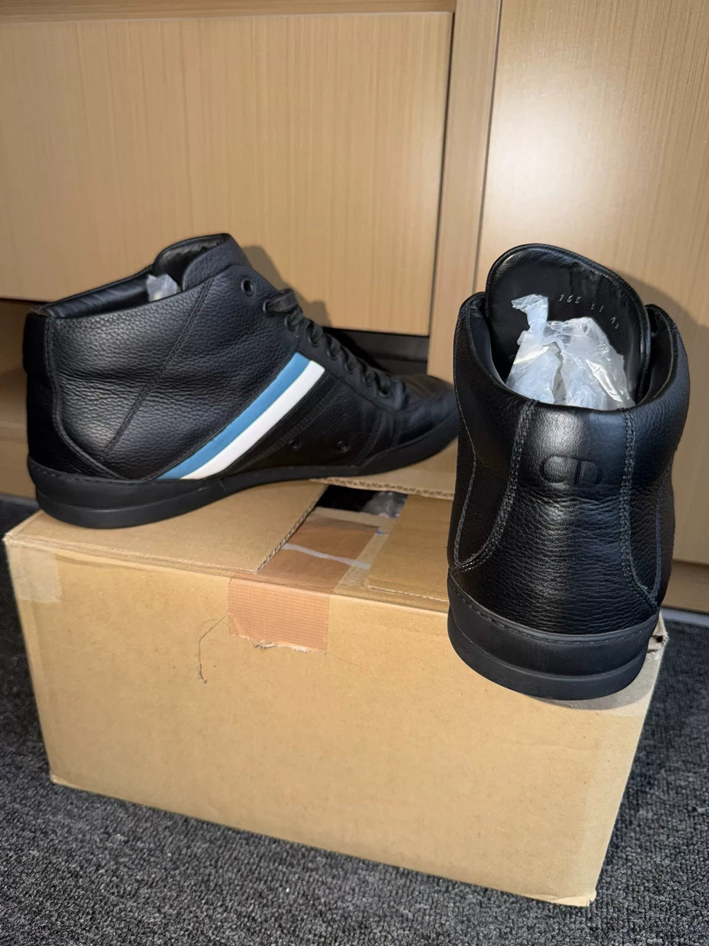 Dior Homme B01 Sneakers Black Leather High Top Trainers