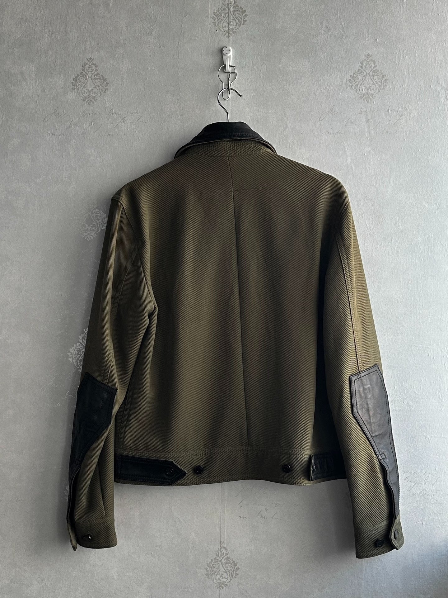 Givenchy Olive Leather Utility Jacket