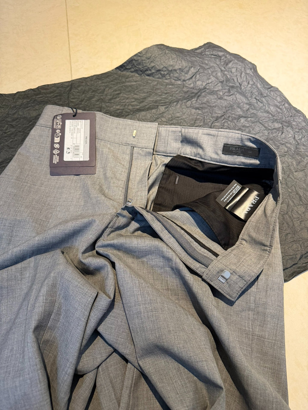 Prada 25 Runway Gray Wool Dress Pants