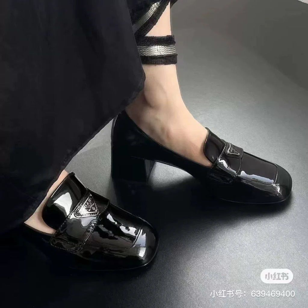 Prada patent leather glossy loafers