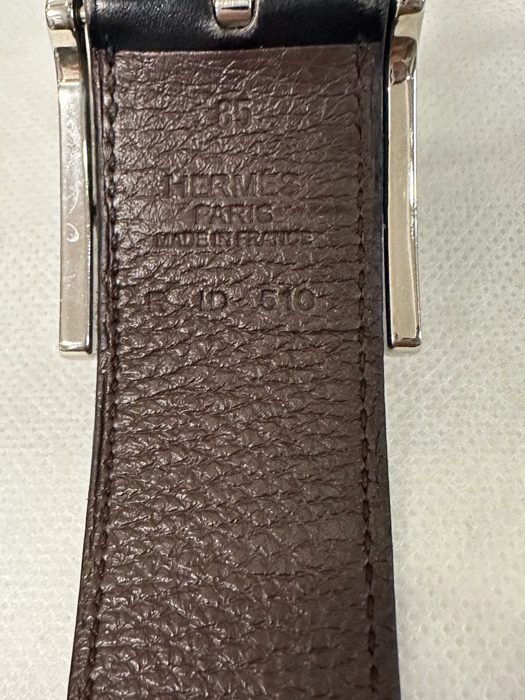 Hermes Black H-Buckle Leather Belt