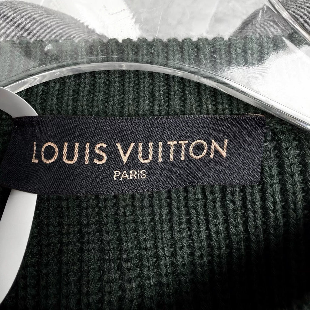 Louis Vuitton three-color patchwork striped knit sweater