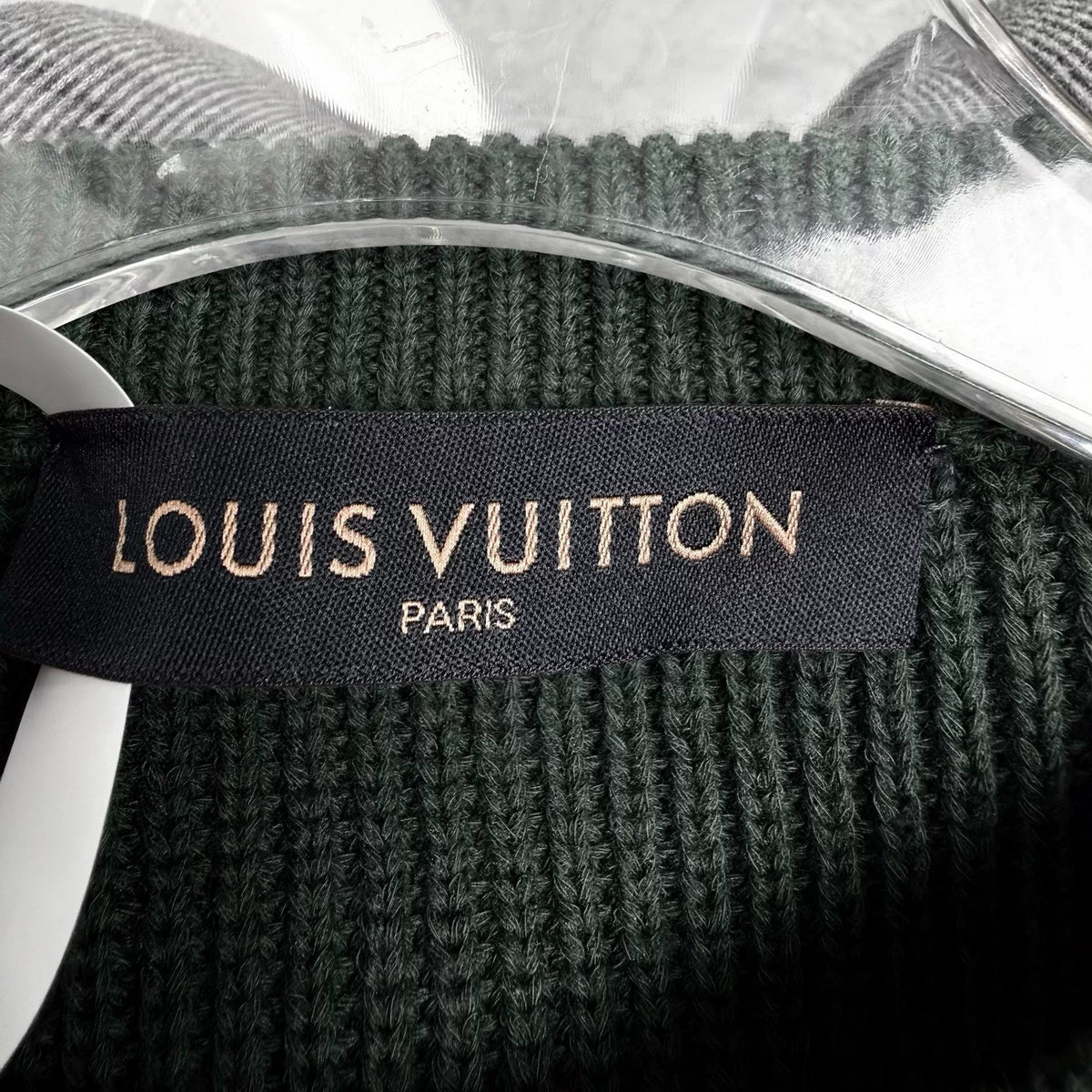 Louis Vuitton three-color patchwork striped knit sweater