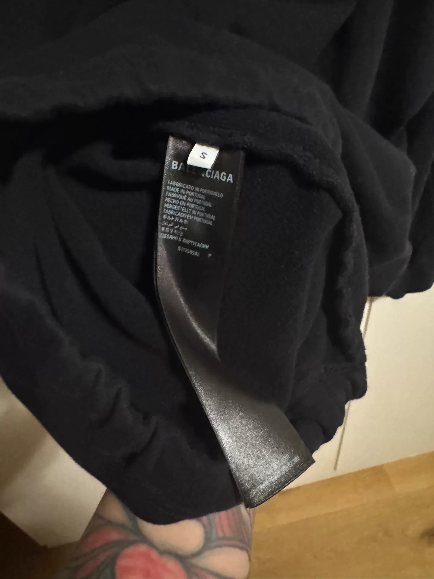 Balenciaga Distressed Double Stripe Hoodie