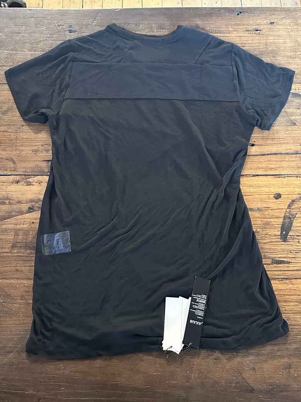Julius FW17 Black Fabric Splice Cotton Top