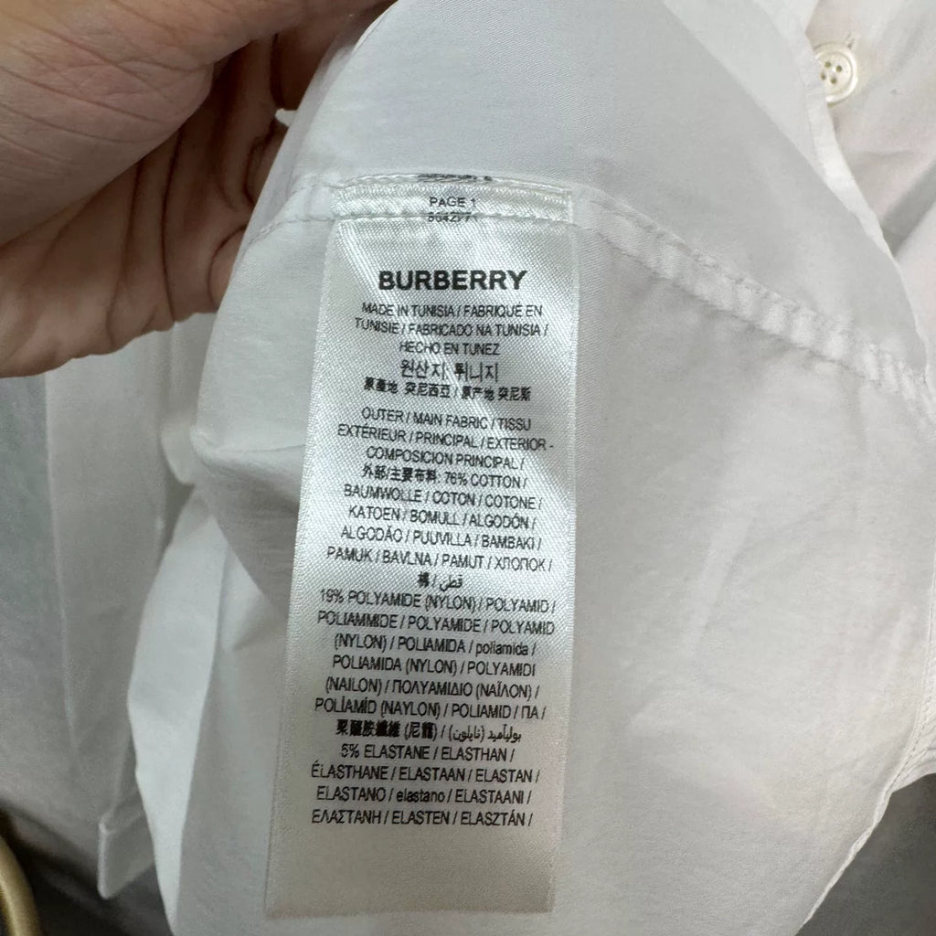 Burberry Solid Button-Up Cotton Blend Long-Sleeve Shirt