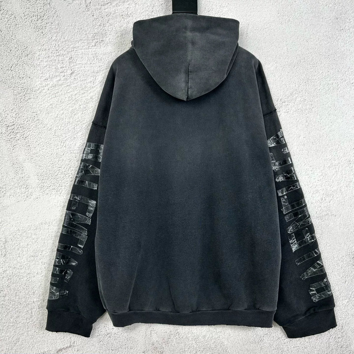 Balenciaga FW25 Black Tape-Letter Hooded Sweater