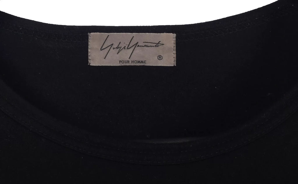 Yohji Yamamoto Pour Homme Mainline Long Sleeve Slogan T-Shirt