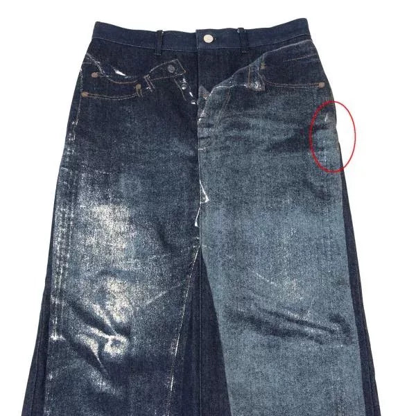 Jean Paul Gaultier Vintage Dark Patterned Denim Skirt