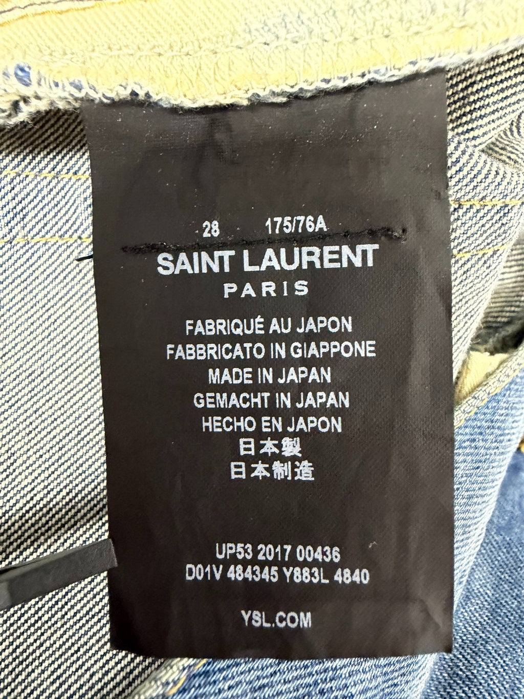 Saint Laurent Slp17fwd02 Washed Blue Jeans