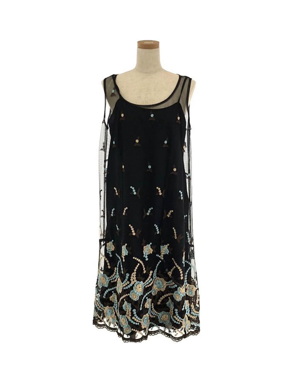 Comme des Garcons Floral Embroidered Sheer Dress