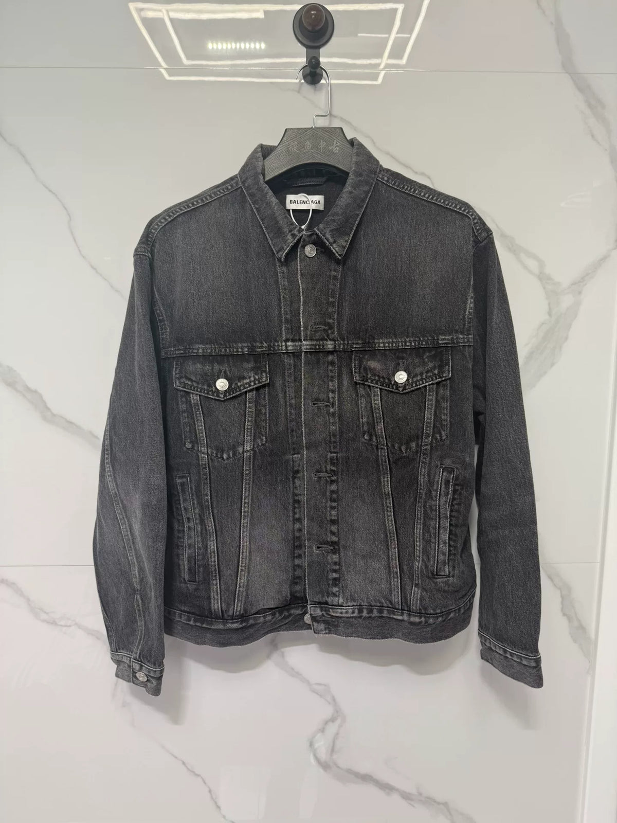 Balenciaga Black Printed Denim Jacket