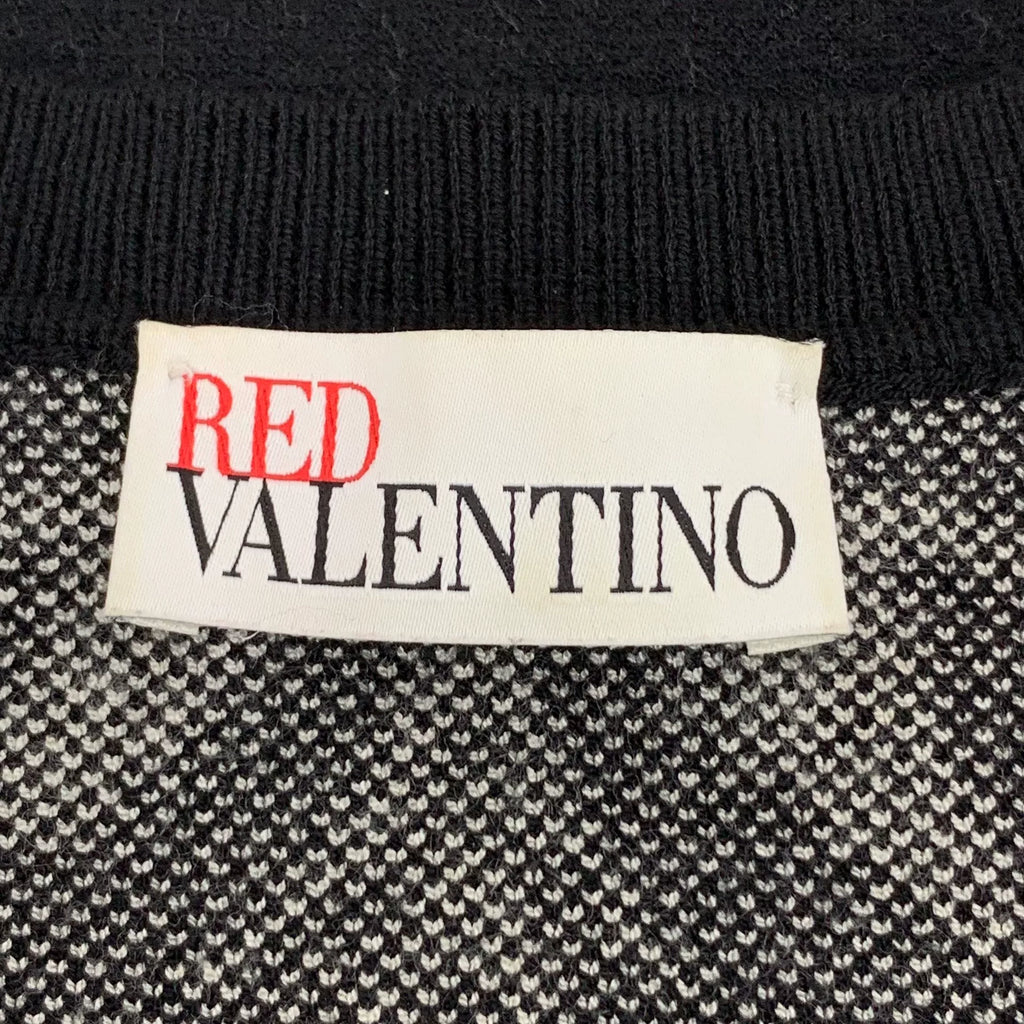 Valentino Black Wing Embroidered Crew Neck Knit Sweater