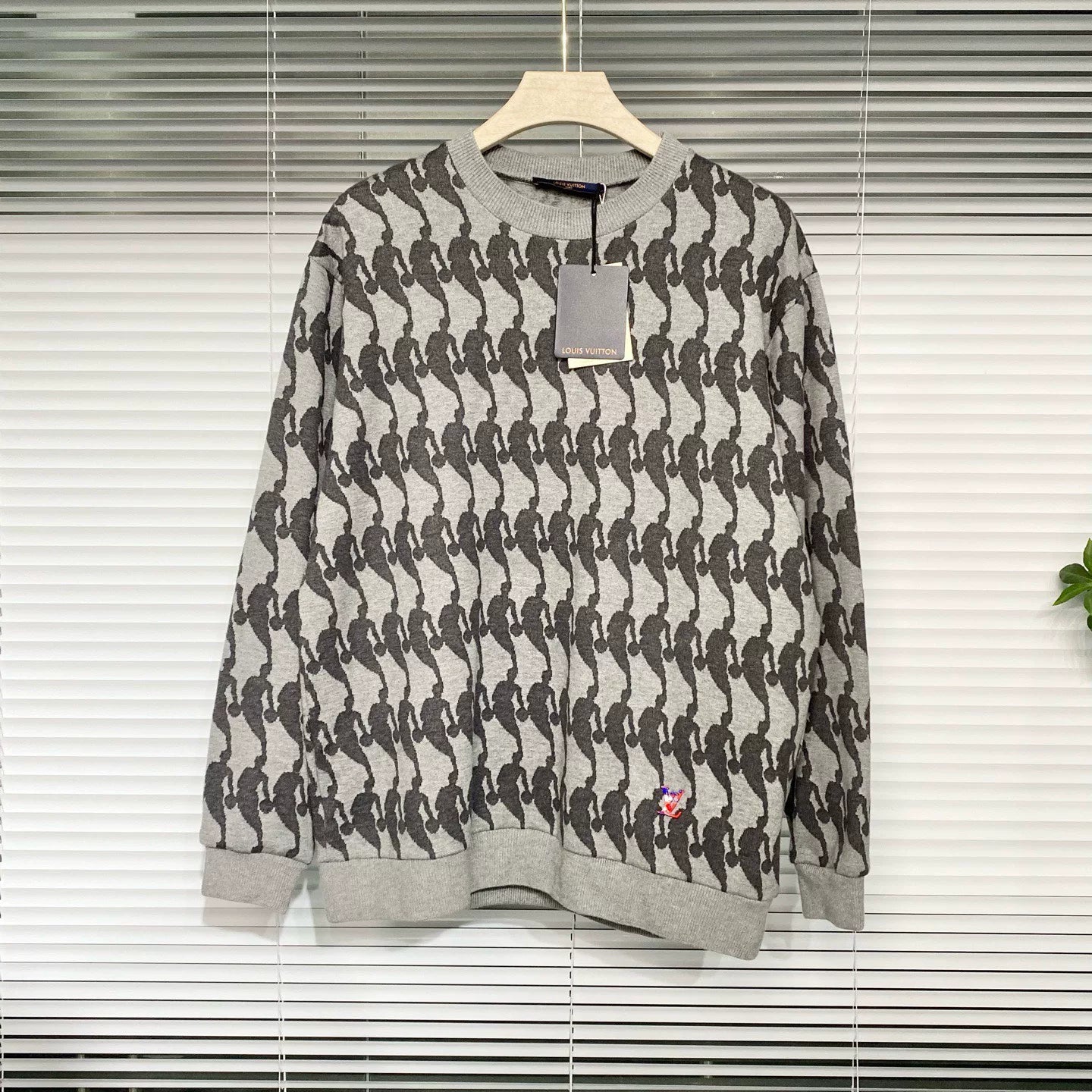 Louis Vuitton Knit Nba Portrait All-Over Print Gray Hoodie