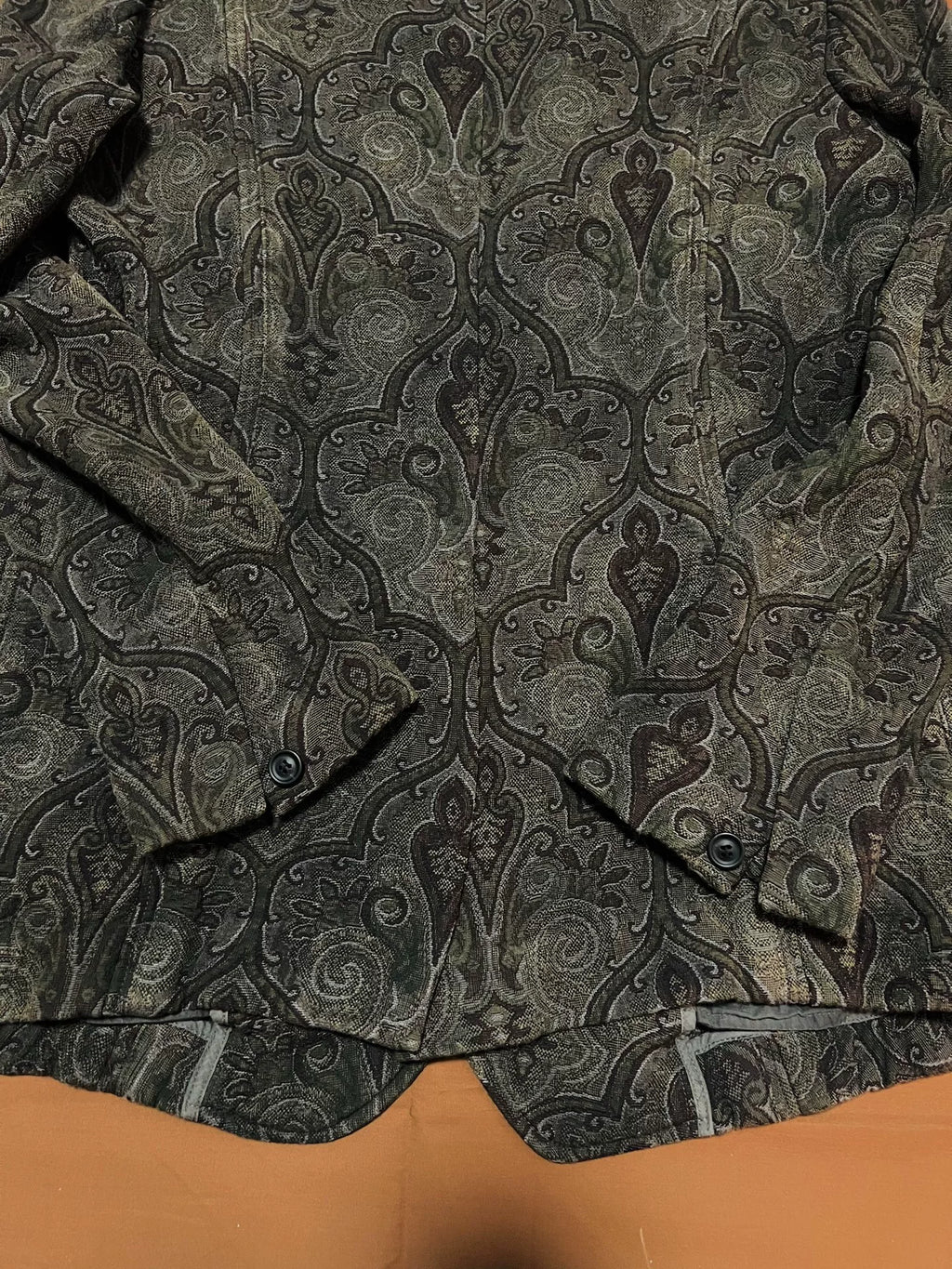 Julius Vintage FW05 Distressed Lapel Flower of Life Jacquard Reversible Blazer