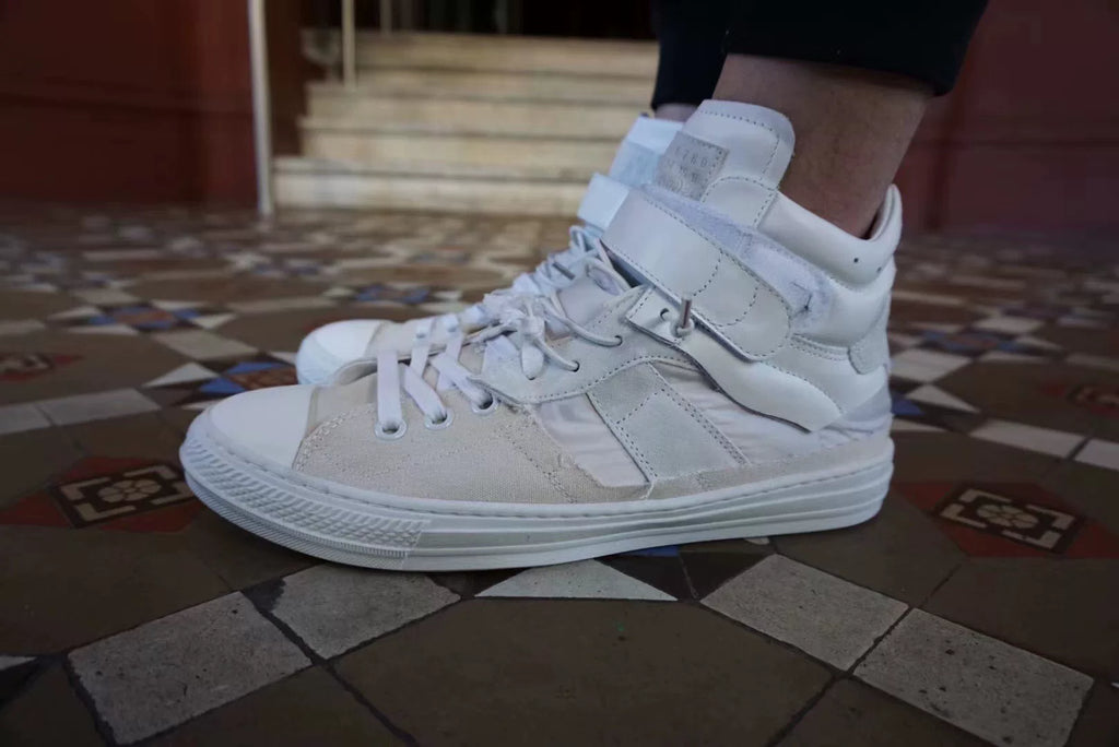 Maison Margiela White Deconstructed Buckle Sneakers