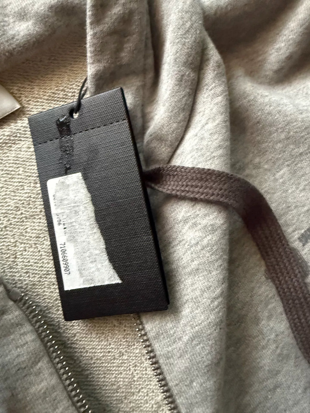 Saint Laurent 17AW Distressed Patch Hooded Gray Sweater by Anthony Vaccarello