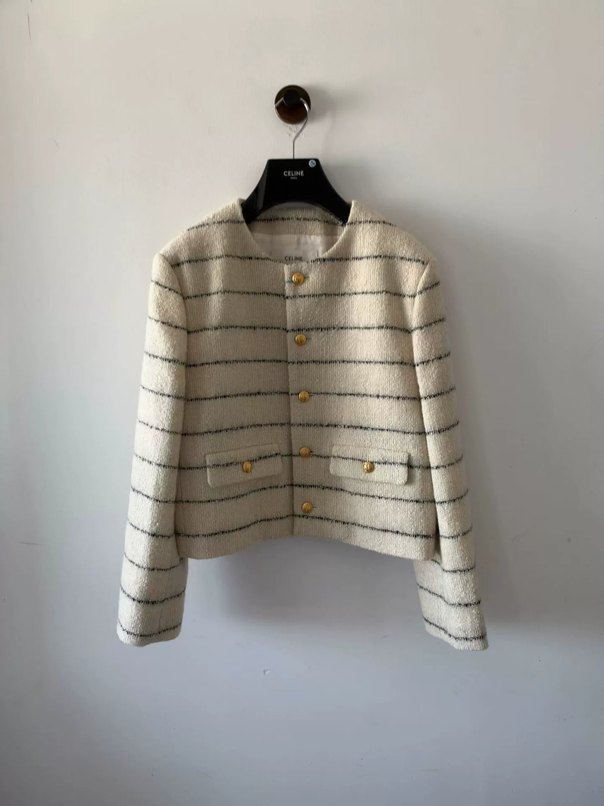 Celine Striped Tweed Jacket