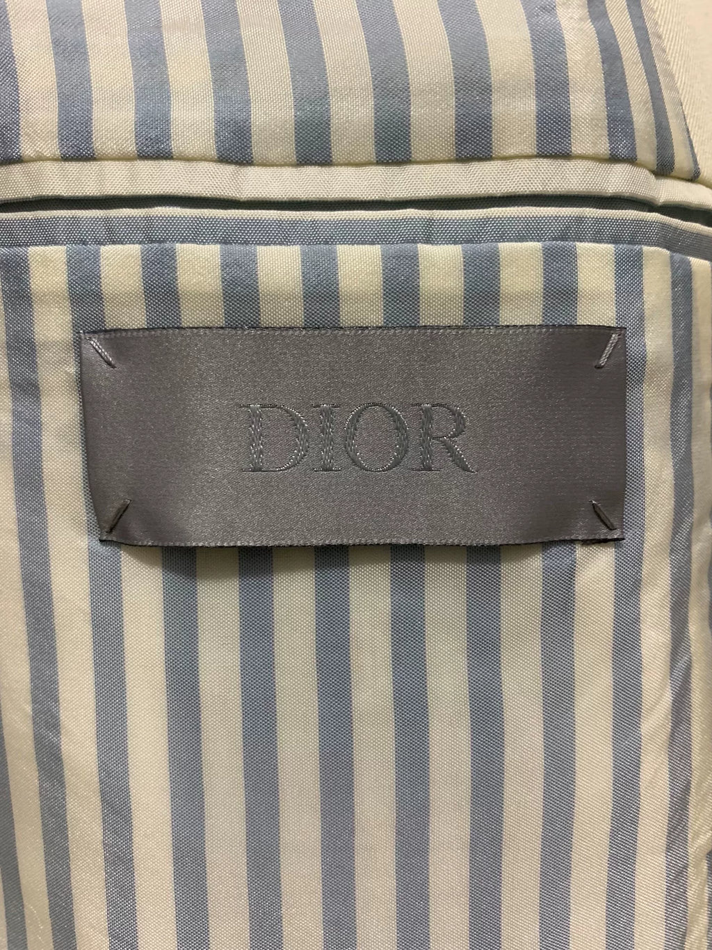 Dior Men 19SS Runway Peak Lapel Striped Color-Block Silk Wool Suit