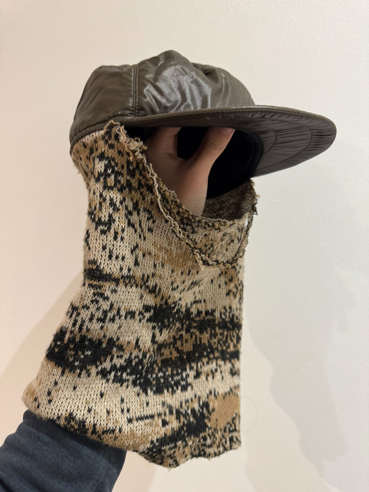Raf Simons AW02 Digital Camouflage Knit Nylon Balaclava Hat