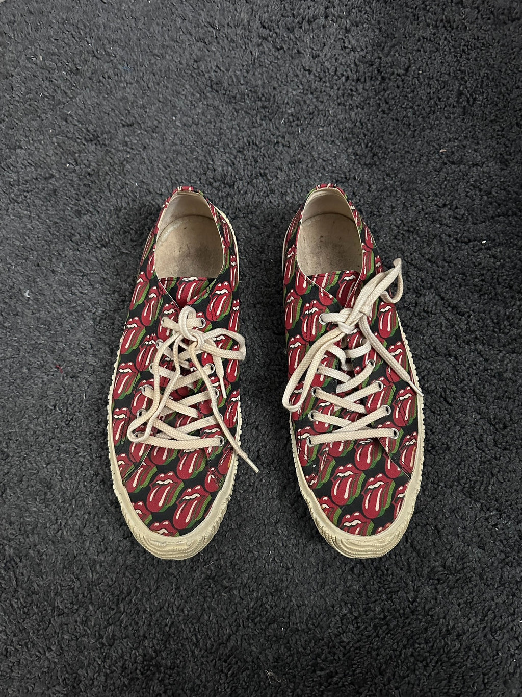 Comme Des Garcons 06SS Runway Mainline Rolling Stones All-Over Print Shoes