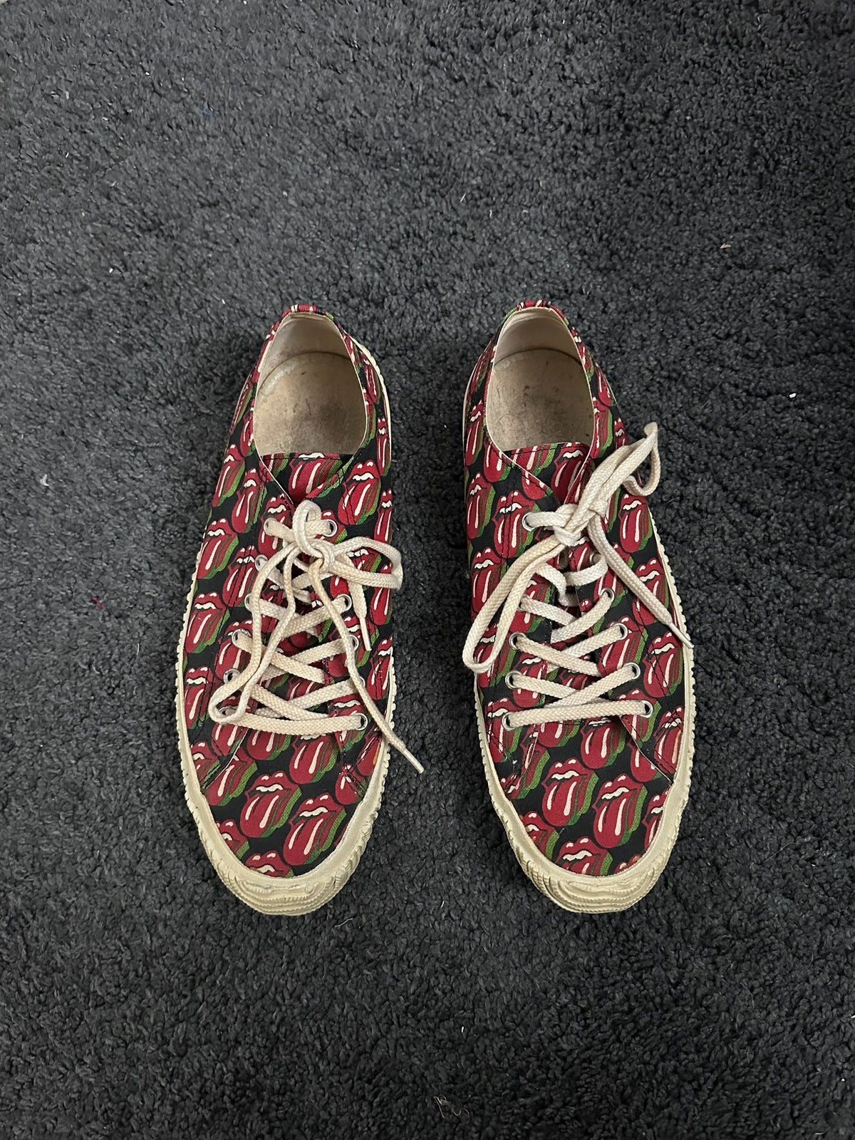 Comme Des Garcons 06SS Runway Mainline Rolling Stones All-Over Print Shoes