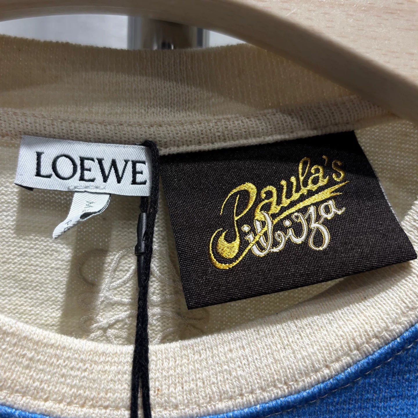 Loewe Knit Surf Ocean Print Cotton Color-Blocked Short Sleeve T-Shirt