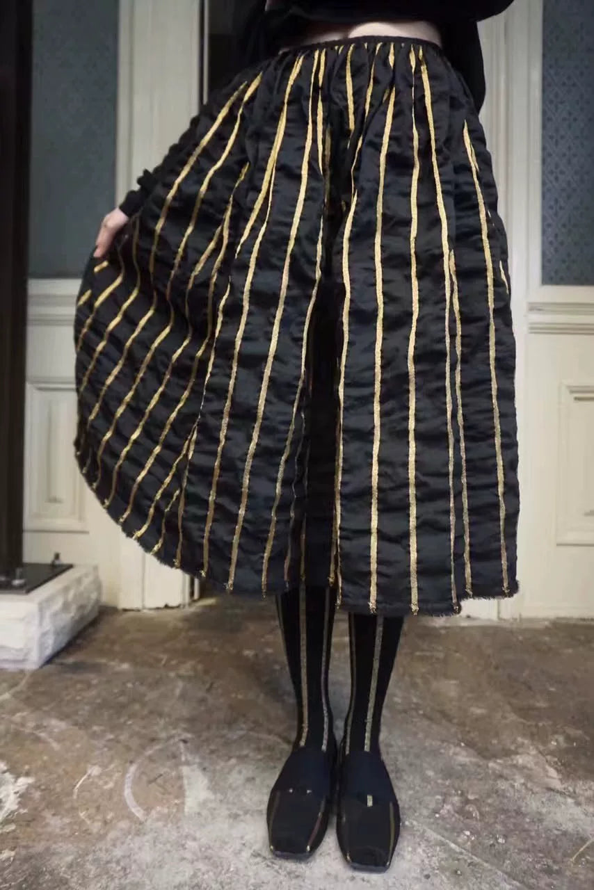 Uma Wang FW16 Striped Wool Skirt