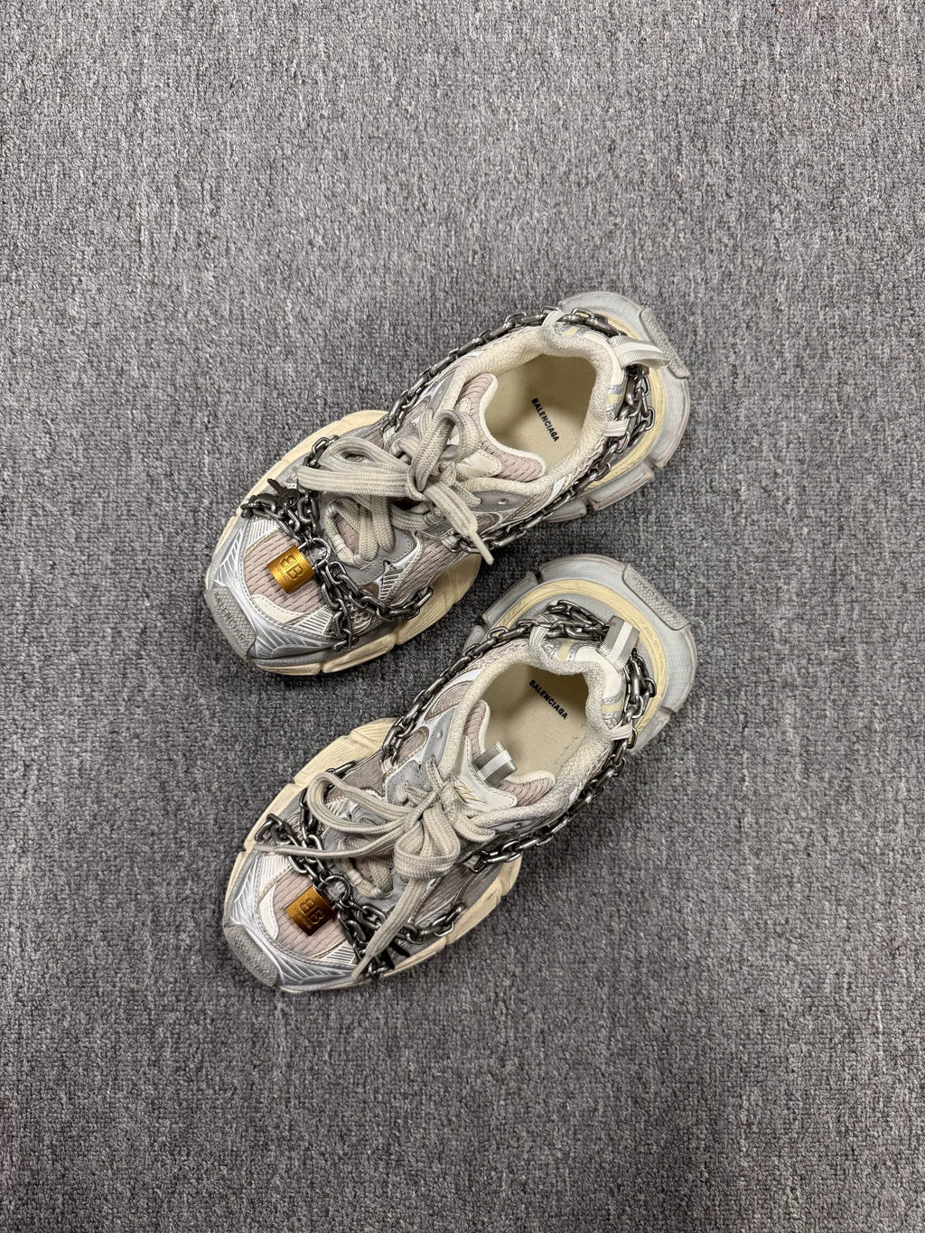 Balenciaga 3XL Light Beige Chain Sneakers