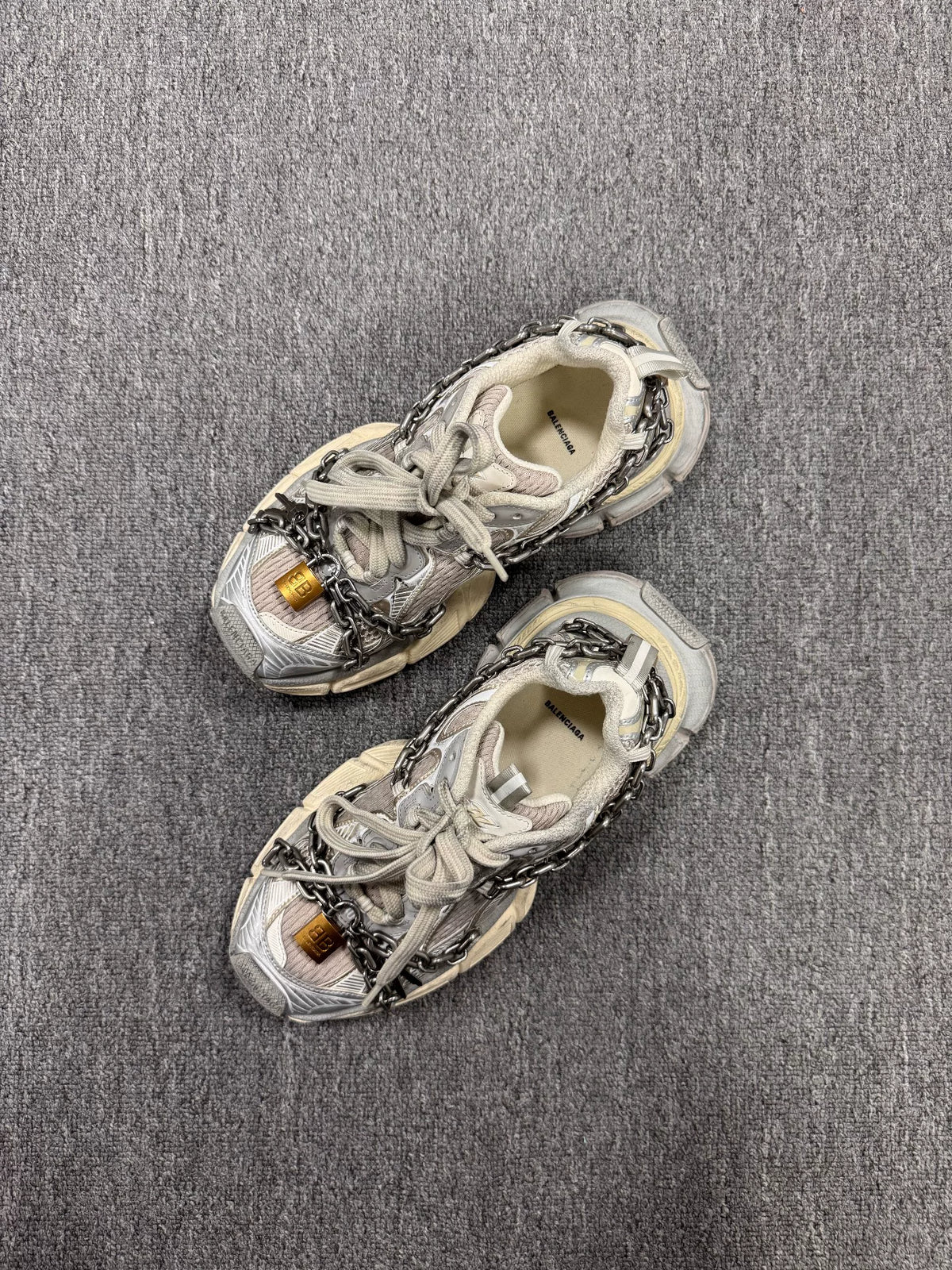 Balenciaga 3XL Light Beige Chain Sneakers