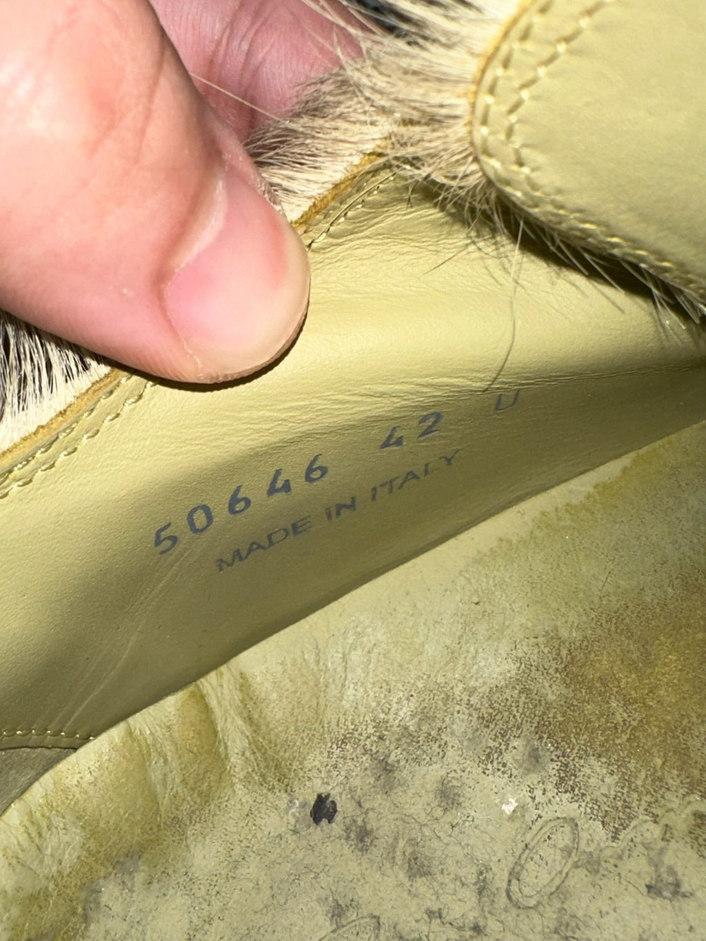 Rick Owens mainline green horsehair low-top large Converse style