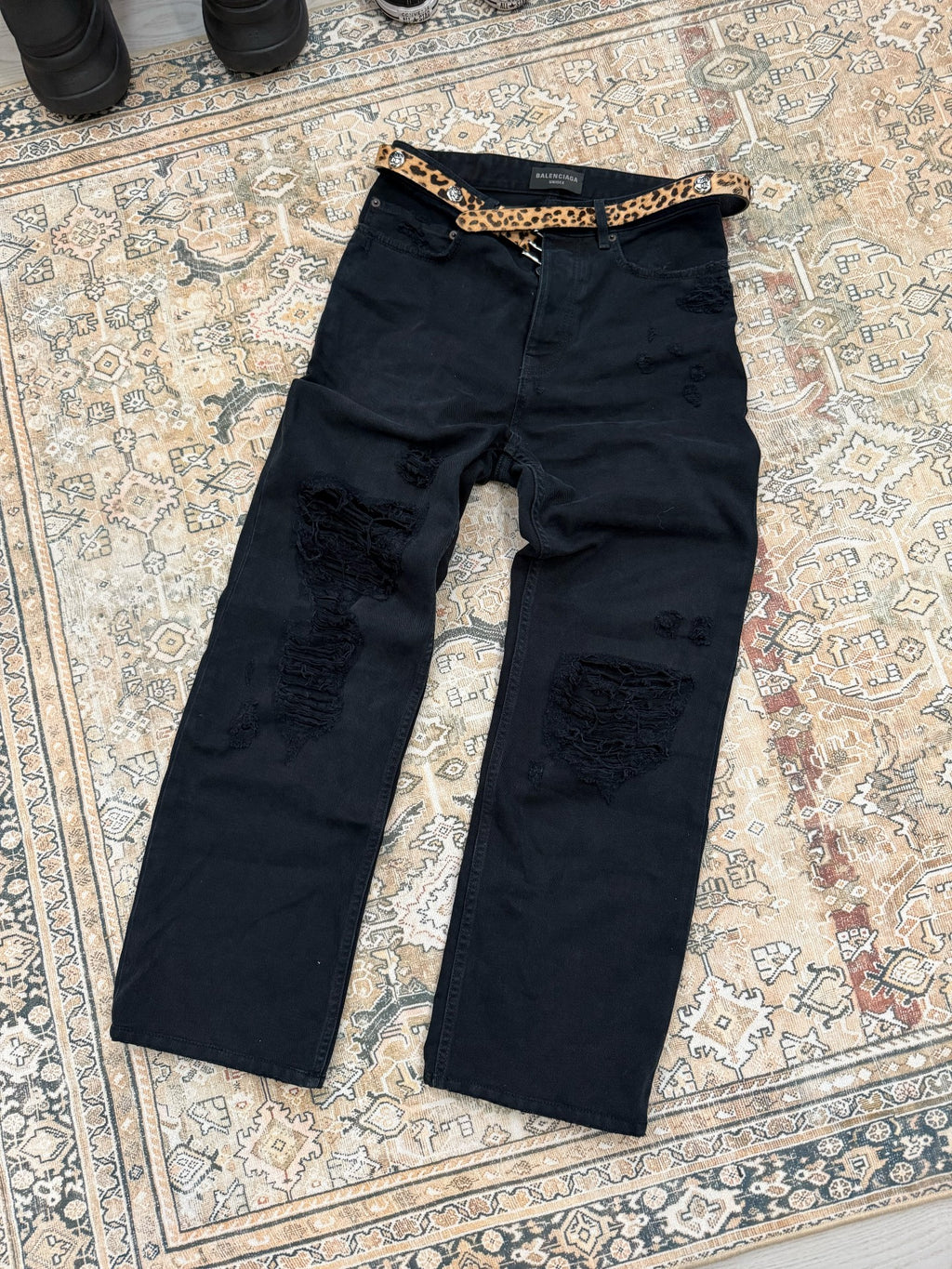 Balenciaga Distressed Vintage-Style Oversized Jeans