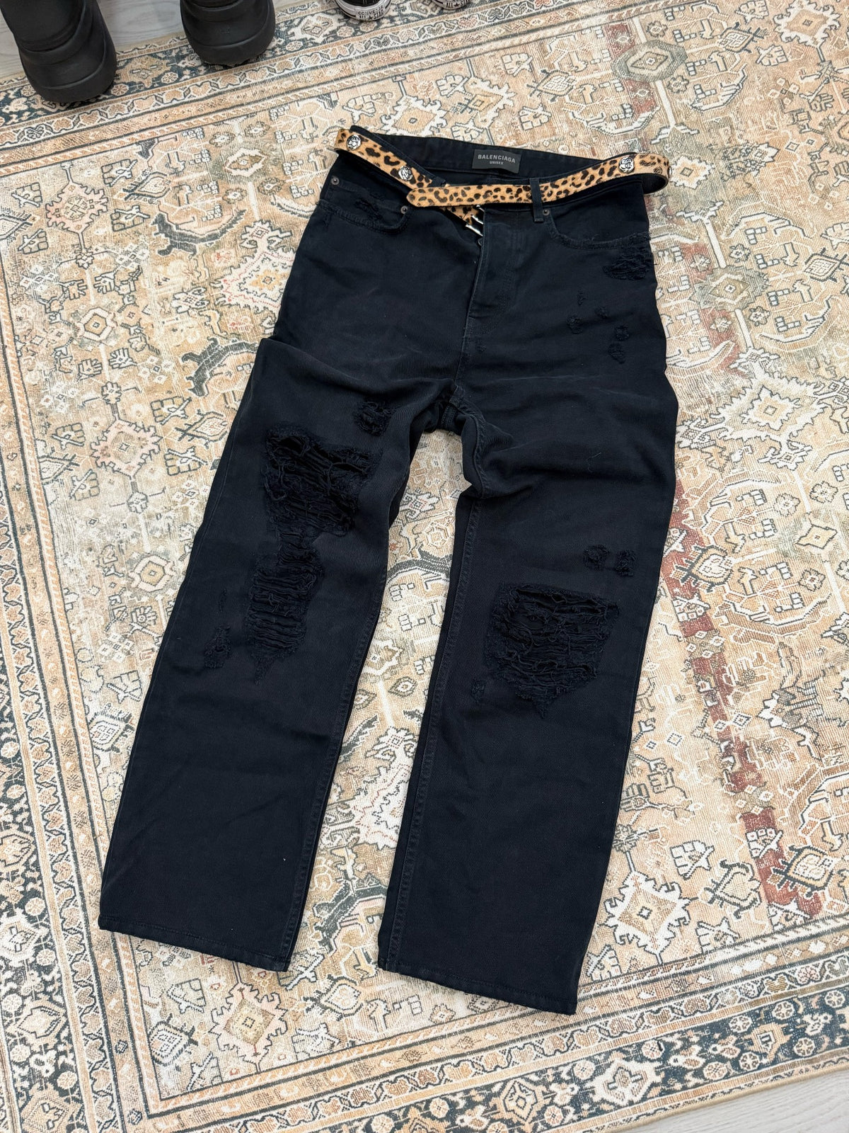 Balenciaga Distressed Vintage-Style Oversized Jeans