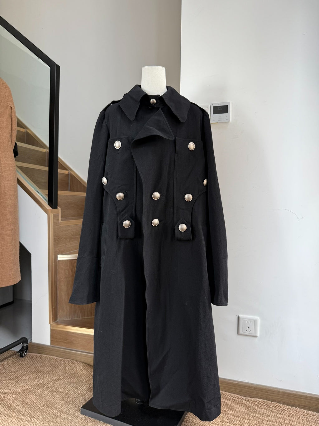 Yohji Yamamoto AW22 Double-Breasted Metal-Button Wool Coat