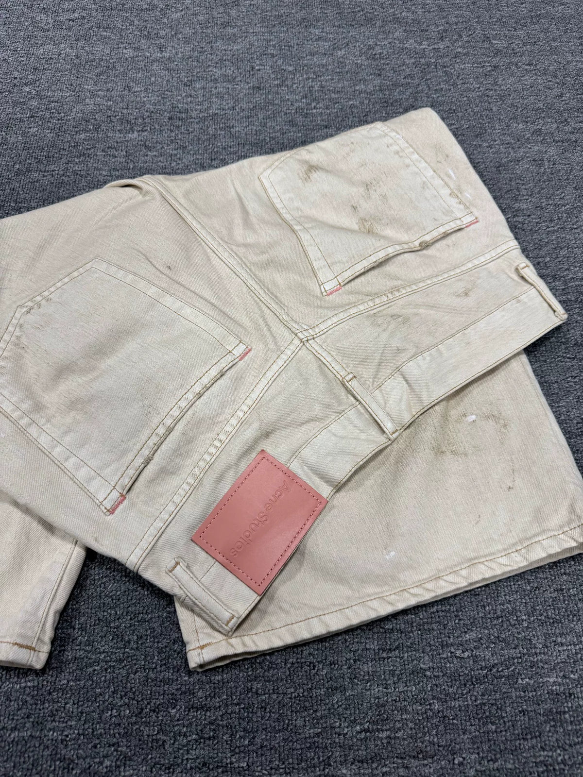 SS26 Acne Distressed Low-Rise Loose Denim Shorts