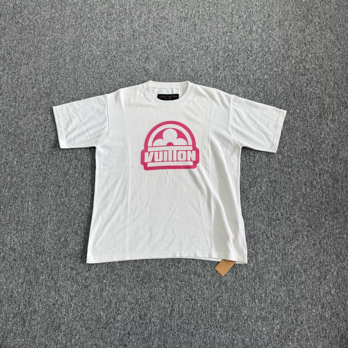 Louis Vuitton White Monogram Letter Short Sleeve Top