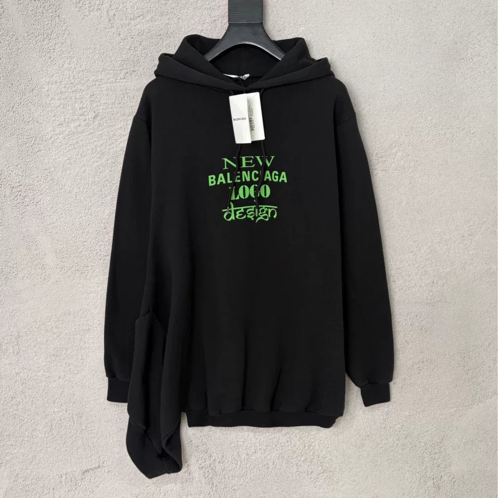 Balenciaga Runway Two‑Piece Double Hem Hooded Top