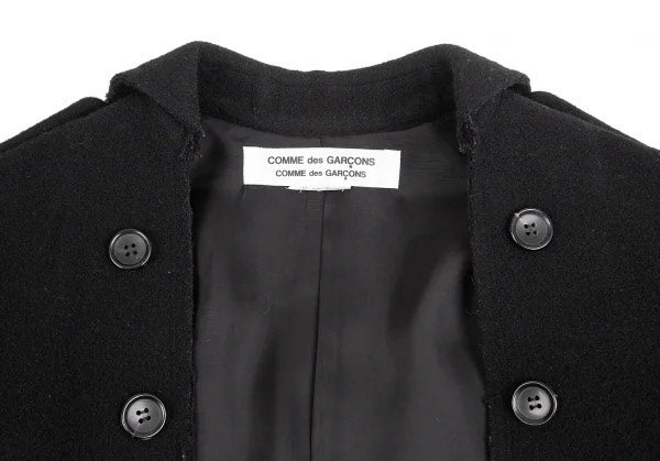 Comme Des Garçons Black Deconstructed Wool Coat