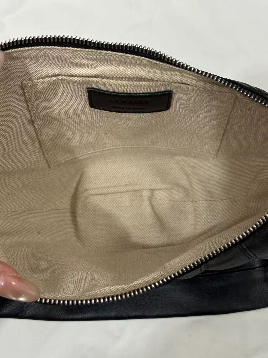 Lemaire Black Sheepskin Croissant 26SS Pocket Bag