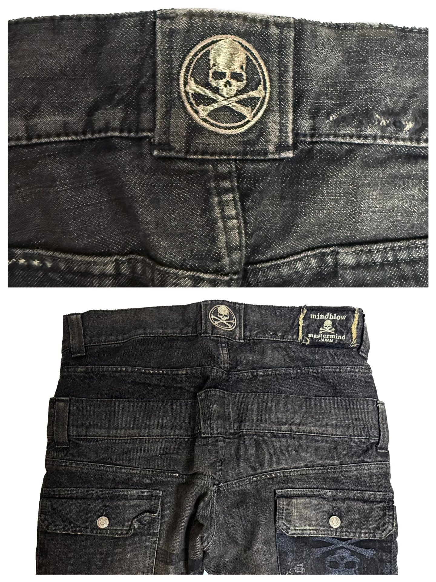 Mastermind Japan 11AW Mindblow Black Distressed Pants