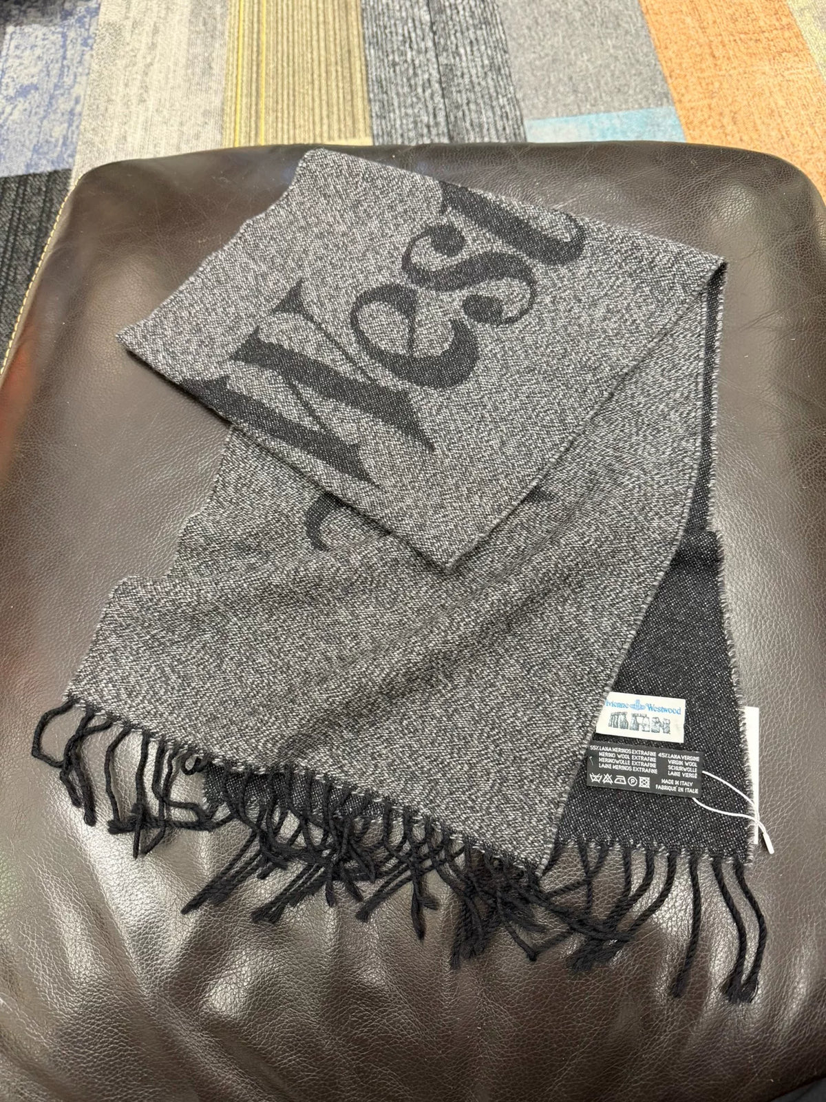 Vivienne Westwood Logo Fringe Scarf