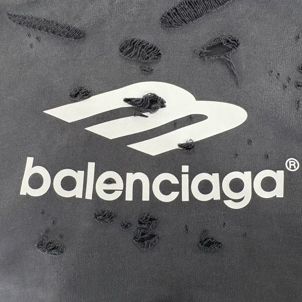 Balenciaga Black 3B Distressed Hole Sweater