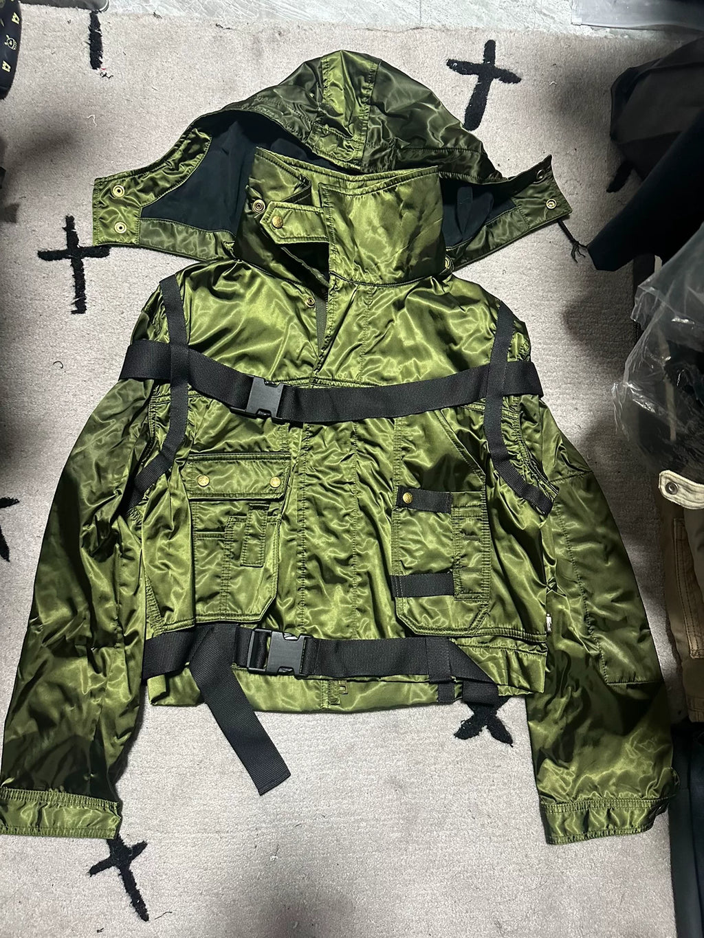 Jean Paul Gaultier AW03 Green Parachute Nylon Jacket