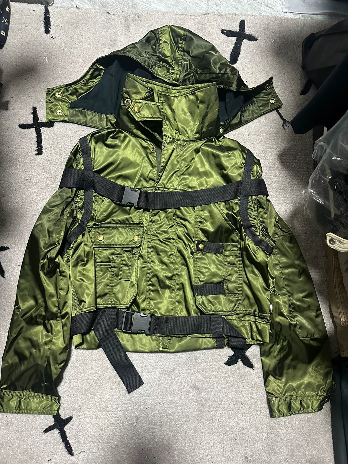 Jean Paul Gaultier AW03 Green Parachute Nylon Jacket