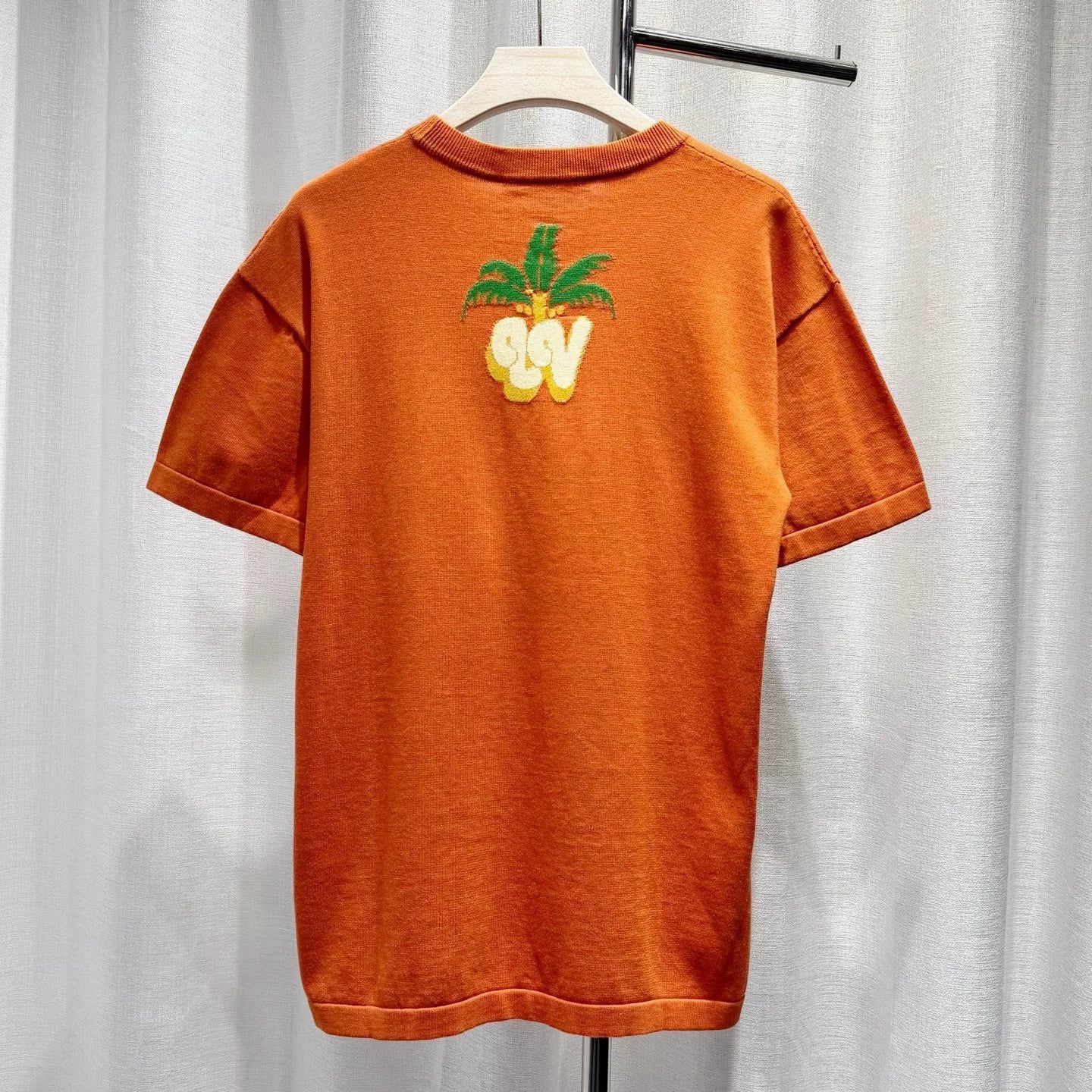 Louis Vuitton SS24 Knit Logo Cotton Orange Short Sleeve T-Shirt
