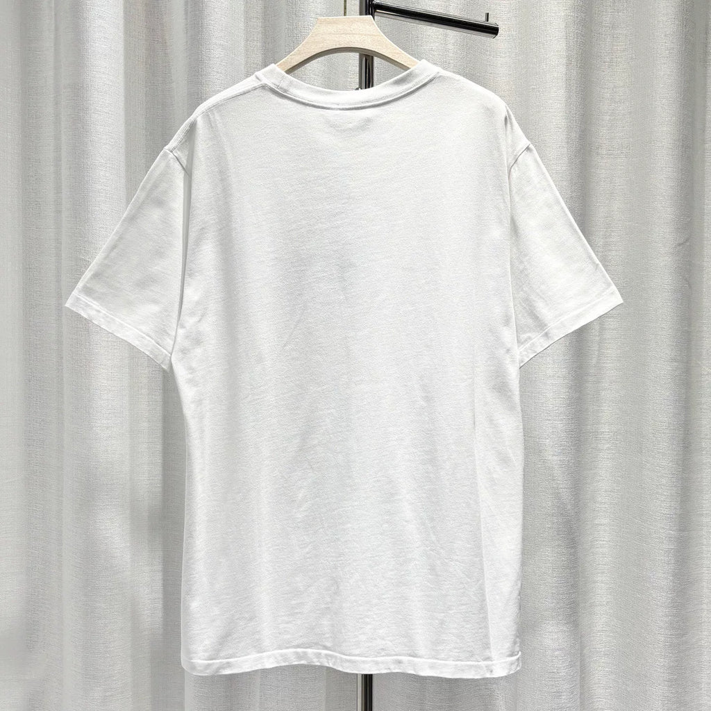 Dior SS25 X Hylton Nel Embroidered Logo Cotton White Short Sleeve T-Shirt