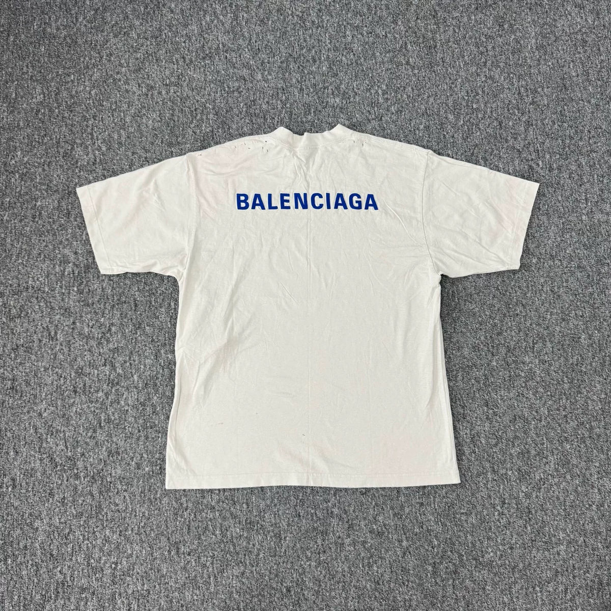Balenciaga FW25 distressed embroidered logo short-sleeve T-shirt